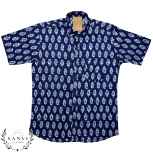 Half Sleeves Shirt | Indigo | Block Print