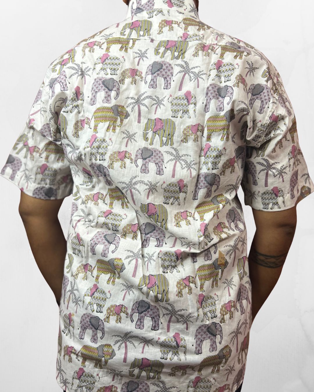 Half Sleeves Shirt | White Colour | Jungle Print - Image 4