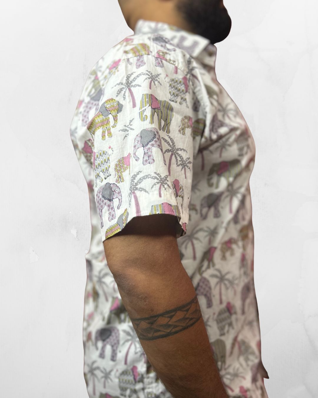 Half Sleeves Shirt | White Colour | Jungle Print - Image 3