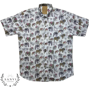Half Sleeves Shirt | White Colour | Jungle Print